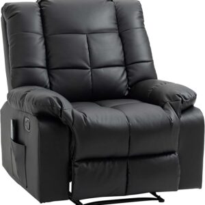 Fotel masujący HOMCOM – 8-punktowy masaż, regulowane oparcie i podnóżek, czarny.