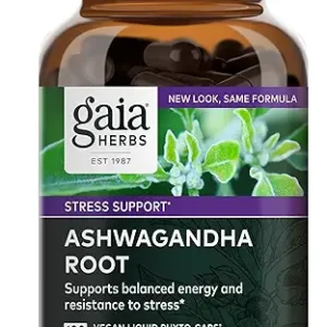 Gaia Herbs Ashwagandha Root – 120 Wegańskich Kapsułek z Ekstraktem Roślinnym