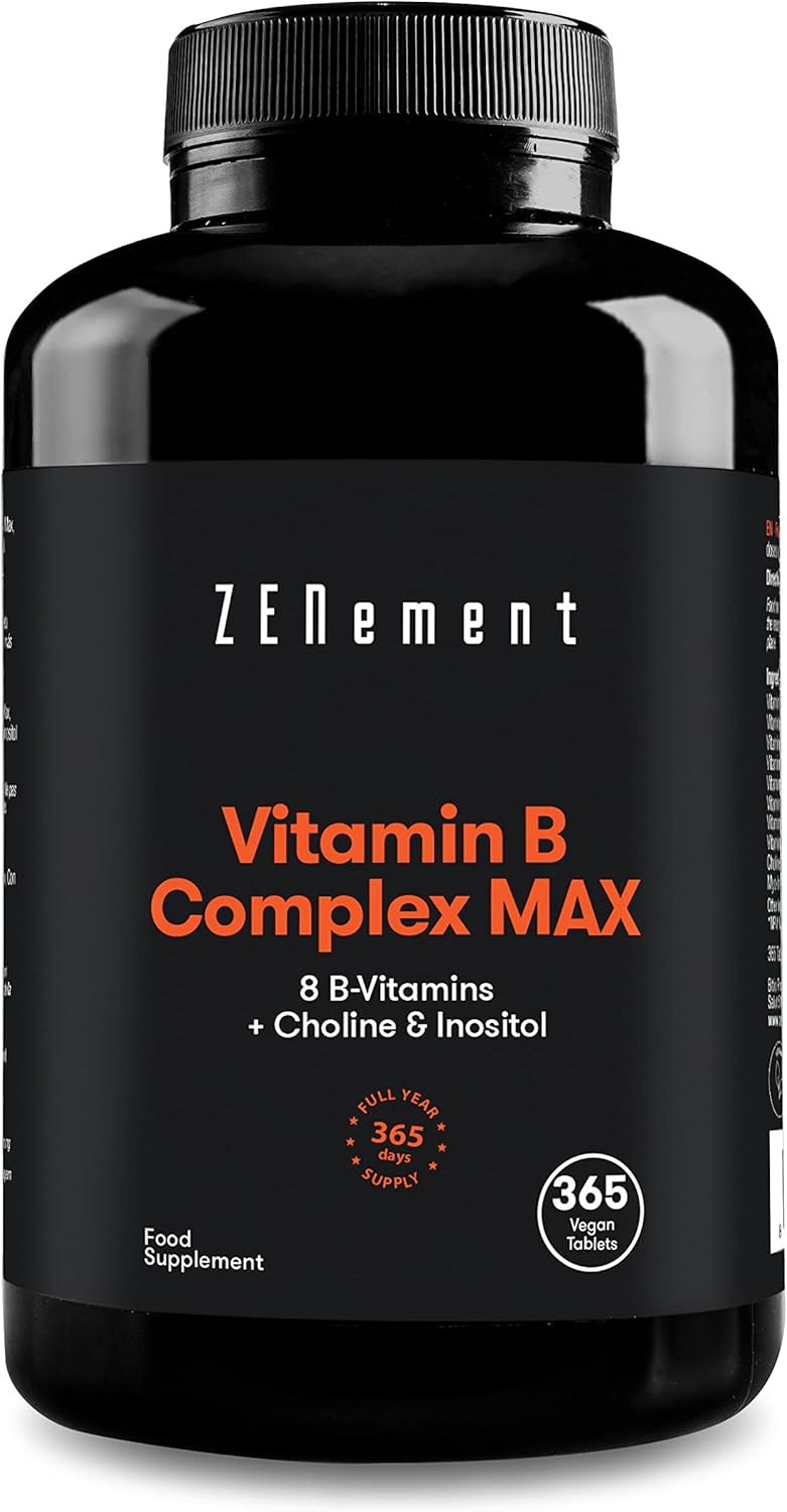 Zenement Witamina B Kompleks Max 365 Tabletek z 8 Witaminami B Choliną i Inozytolem Wsparcie energii i funkcji umysłowych