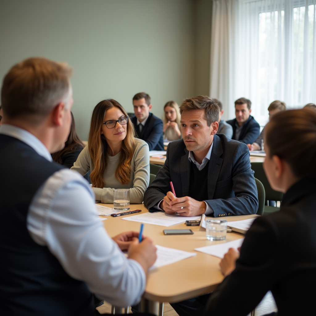 rodzice w szkole rozmawiający z nauczycielem