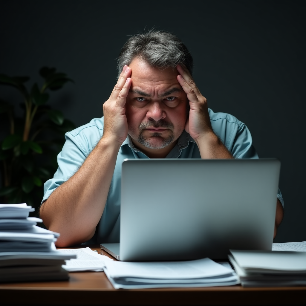 zestresowana osoba w pracy